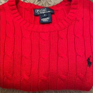 Red polo sweater